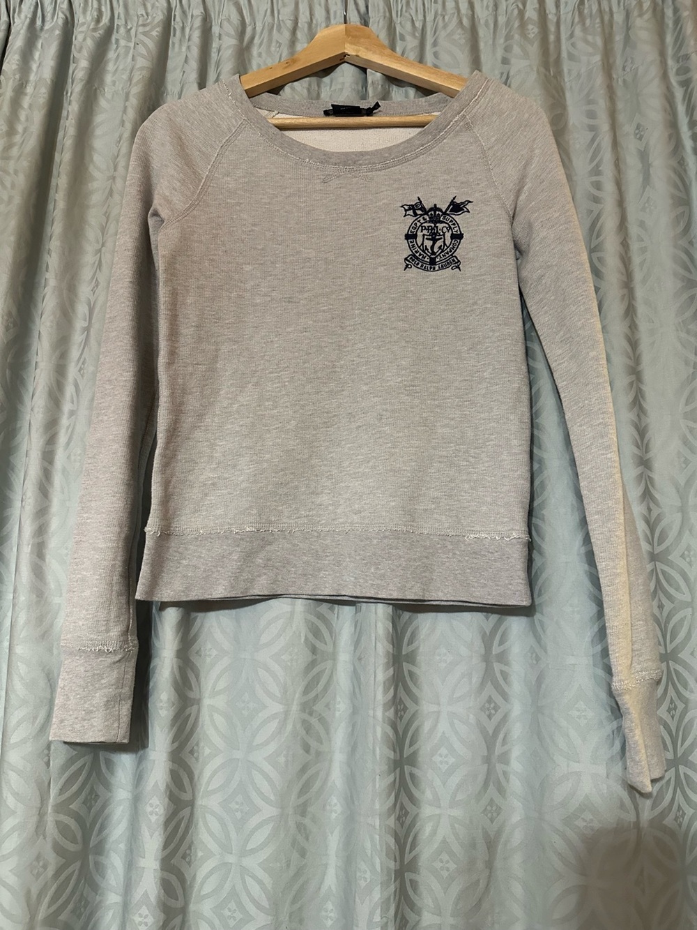 Vintage Polo Ralph Lauren Crest Embroidered Crewneck Sweatshirt Women S Gray 90s